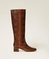 Twinset Python Effect Polyurethane Boot In Brown