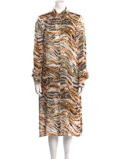 Pre-owned Twinset Animal Print Knee-length Dress In Multi