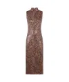 Twinset Animal Print Knitted Mid-length Dress In Brown
