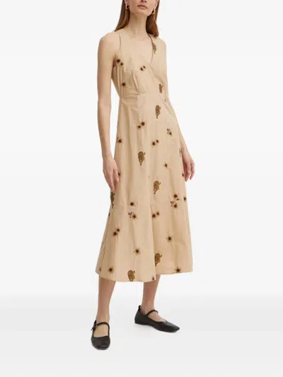 Twinset Animal-print Midi Dress In Neutral