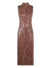 Twinset Twin-set Form-fitting Sleeveless Dress With Leopard Print And Sequin Detailing In Brown