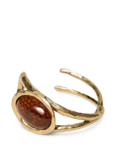 Twinset Animal-print Cabochon Bracelet In Gold