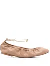 Twinset Ankle-strap Ballerina Shoes In Neutrals