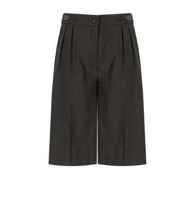 Twinset Anthracite Grey Bermuda Shorts In Gray