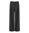 Twinset Anthracite Grey Wide Leg Pants In Black