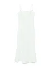 Twinset Aqua Green Midi Dress With Side Slit In Green