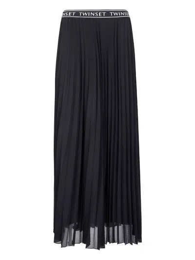 Twinset Archive Collection Midi Round Skirt In Black