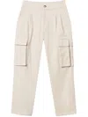 Twinset Asymmetric Cargo Pockets Trousers In Neutrals