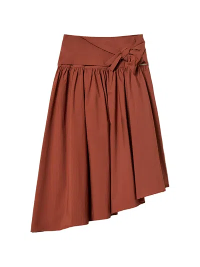 Twinset Asymmetric Poplin Skirt