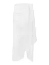 Twinset Asymmetric Poplin Skirt In White