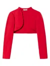 Twinset Asymmetrical Cropped Jacket In Red