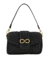 Twinset Black Rectangular Textured Shoulder Bag In Black