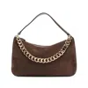 Twinset Chain Strap Shoulder Bag With Structured Shape In Brown