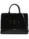 Twinset Twin-set Textured Black Handbag In Black
