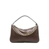 Twinset Medium Liliane Chain-embellished Shoulder Bag In Brown