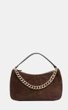 Twinset Chain Strap Shoulder Bag With Structured Shape In Brown