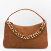 Twinset Rectangular Suede Chain Strap Single Handle In Brown