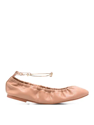Twinset Ballerinas In Camel