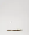 Twinset Ballerines En Filet Avec Finition Tressée In White