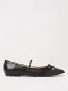 Twinset Black Leather Ballet Flats In Black