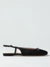 Twinset Black Ballet Shoes With Square Toe And Logo Plaque On The Front In Tech Fabric Woman In Black