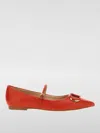 Twinset Twin Set 'oval T' Ballet Flats In Coral