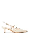 Twinset Twin-set Ciglio Slingback Pointed Kitten Heel In White