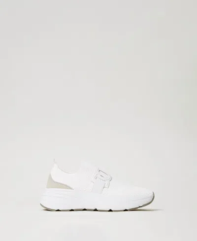 Twinset Baskets De Running En Maille Technique In White