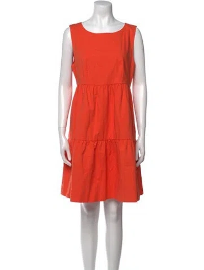 Pre-owned Twinset Bateau Neckline Mini Dress In Orange