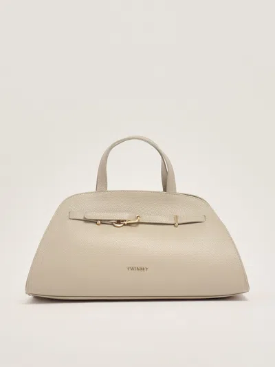 Twinset Bauletto In Pelle Tote In Beige Chiaro