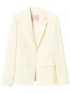 Twinset White Crepe Blazer In Vanille
