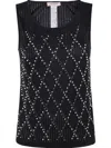 Shop Twinset Bead-embellished Vest In Black