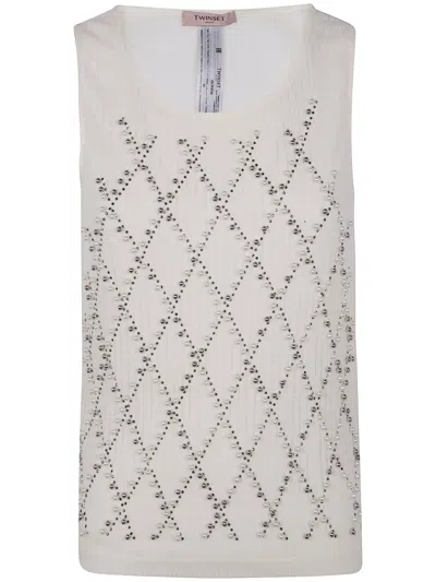 Twinset Bead-embellished Vest In White