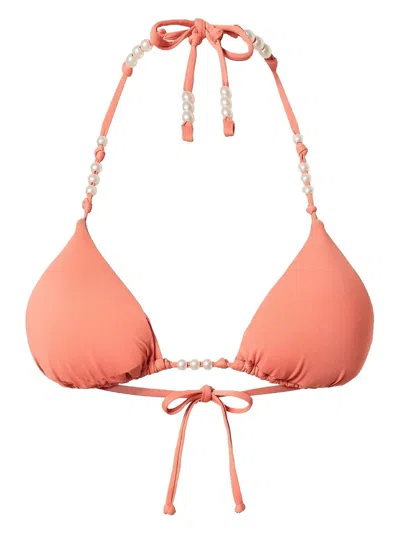 Twinset Beaded Triangle Bikini In Orange