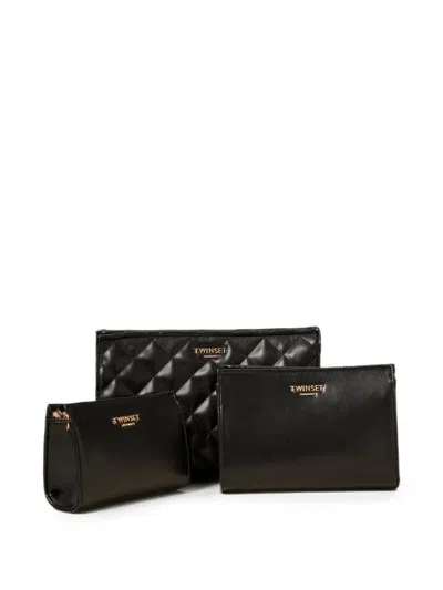 Twinset Beauty Set With Logo Lettering In Black