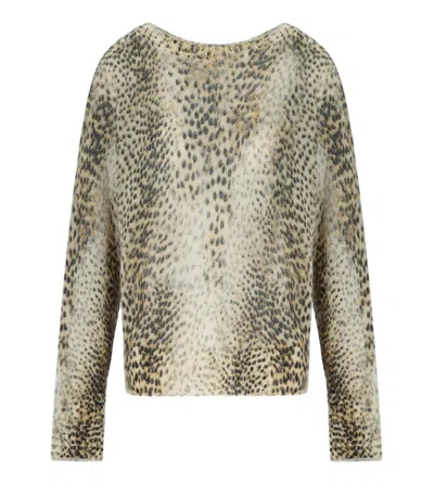 Twinset Beige Animal Print Sweater In Neutral