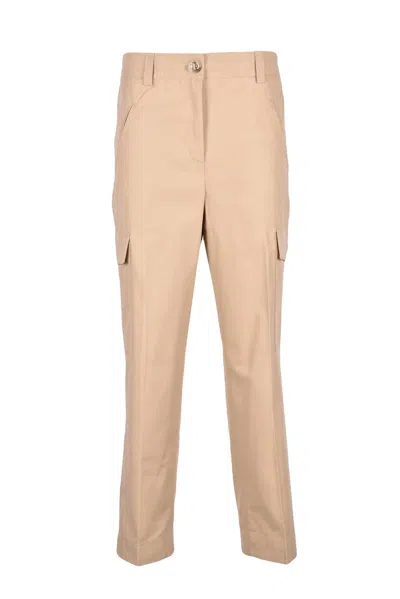 Twinset Beige Cargo Pants With Mid-rise Waist In Neutral