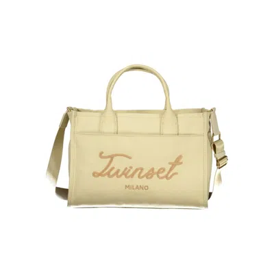 Twinset Beige Cotton Women Handbag In Neutral