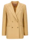 Twinset Twin Set Double Breasted Blazer In Beige