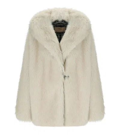 Twinset Beige Faux Leather Jacket In Neutral