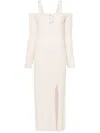 Shop Twinset Beige Knitted Construction Wide Ribbed Dress