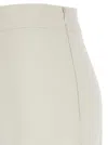 Twinset Beige Pants With Logo Pendant And Side Zip Closure In Tech Fabric Woman In Metallic