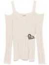 Twinset Brooch-detail Top In Beige