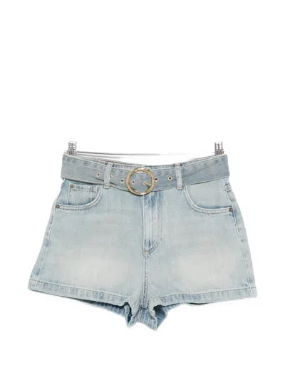 Twinset Belt Denim Shorts In Black