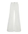 Twinset White Pants With Wide Leg And Logo Patch On The Rear In Cotton Woman In White