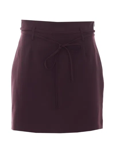 Twinset Belt-detail Mini Skirt In Purple