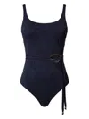 Twinset Belted Bathing Suit In Blue