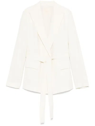 Twinset Belted Blazer In White