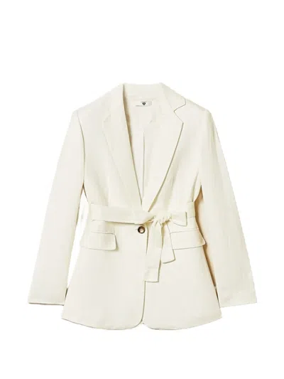 Twinset Belted Blazer In White