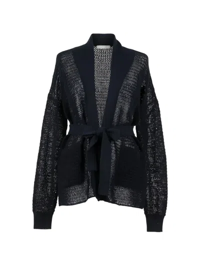 Twinset Sweaters Blue Night In Black